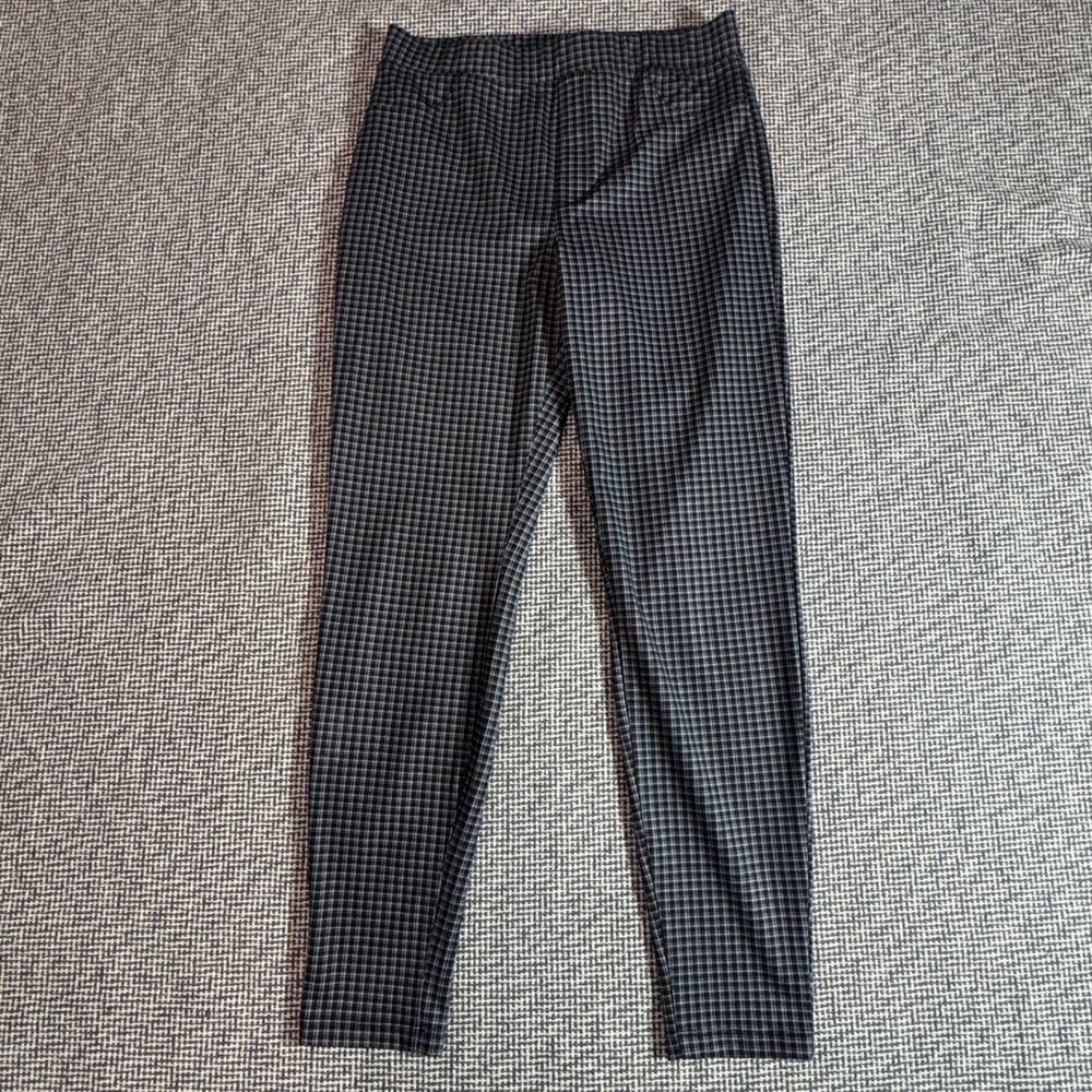 Sanctuary Womens Plaid Pull On Leggings Black White Grey Check Size M